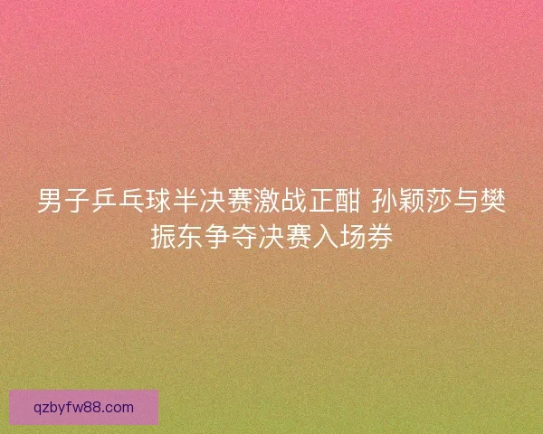 男子乒乓球半决赛激战正酣 孙颖莎与樊振东争夺决赛入场券 男子乒乓球半决赛激战正酣 孙颖莎与樊振东争夺决赛入场券